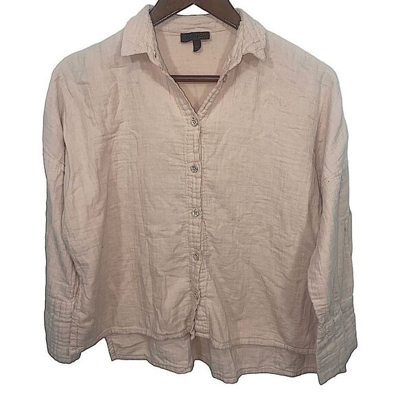 Women's TopShop Rose Pink Button Down Shirt - Picture 1 of 15